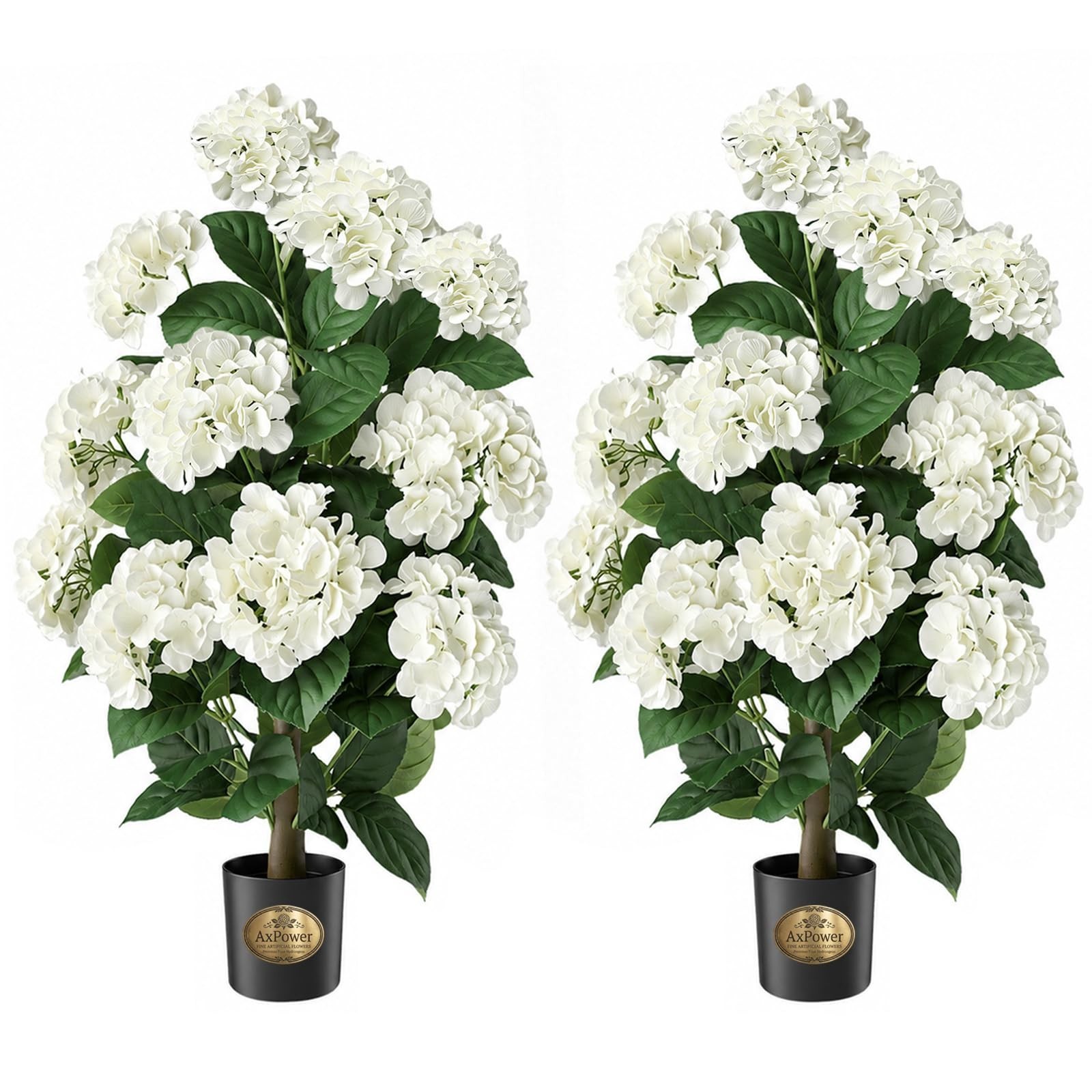 2 Pack Faux Hydrangea Trees – Realistic Artificial Flowers for Home, Wedding & O
