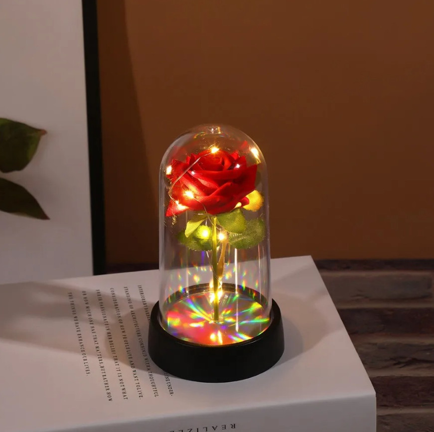 1pc Luminous Eternal Rose Flower LED Romantic Valentine Home Gift Decor – NEW