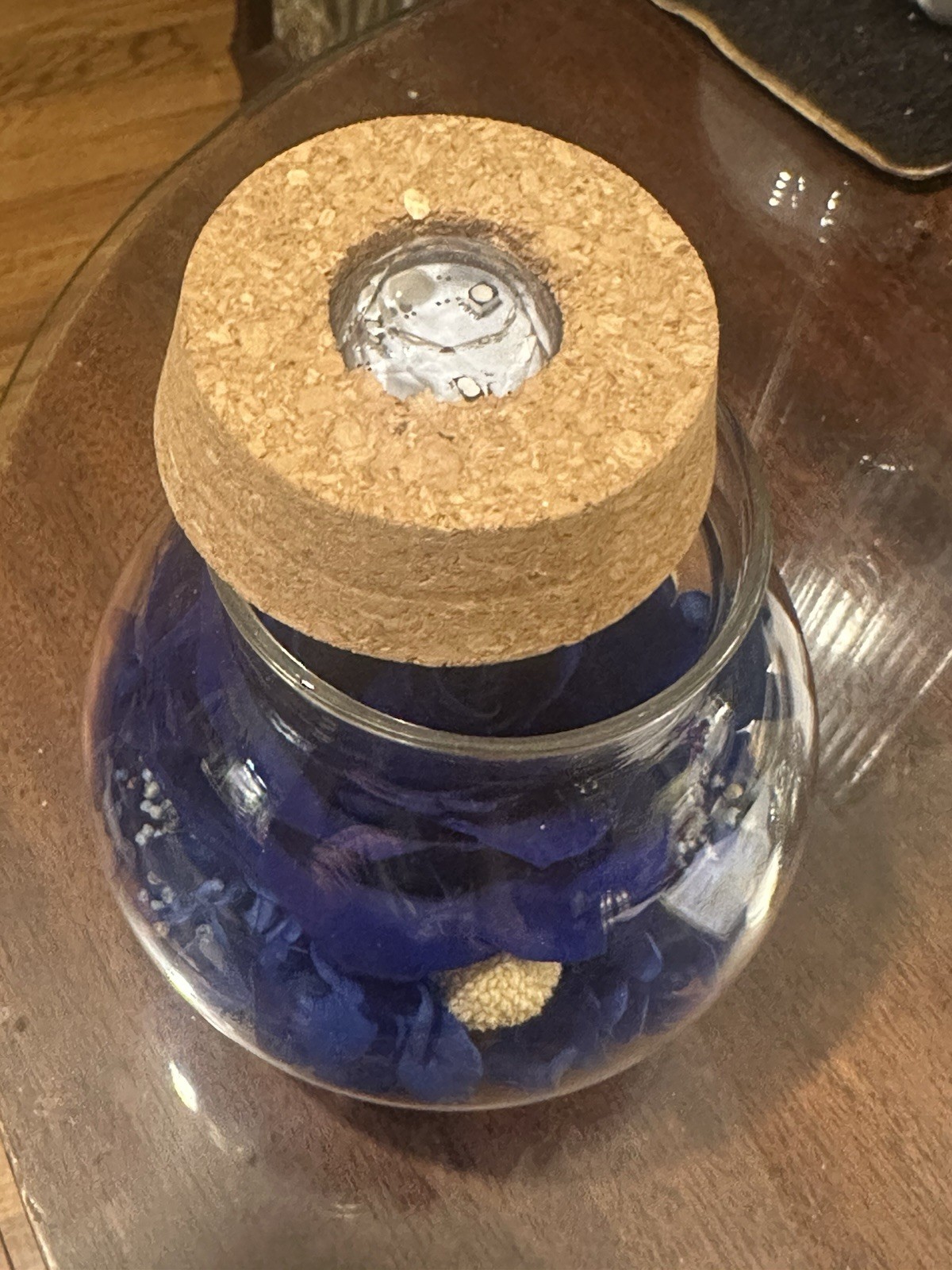 Blue wishing rose/eternal rose with light decoration