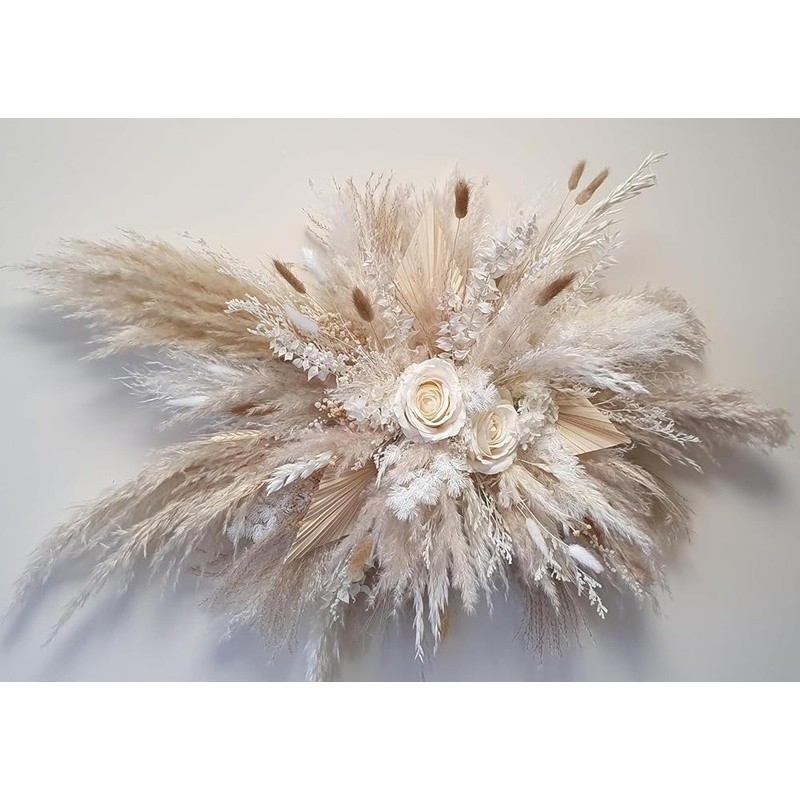 DIY Floral Arrangement Kit Dried Grass Roses Hydrangeas Home Wedding Decor New
