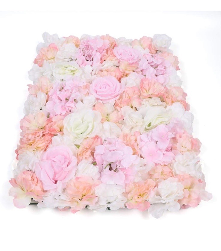 Flower Wall Panels 3D Light Pink Backdrop 24×16 Wedding Decor 6pc Set