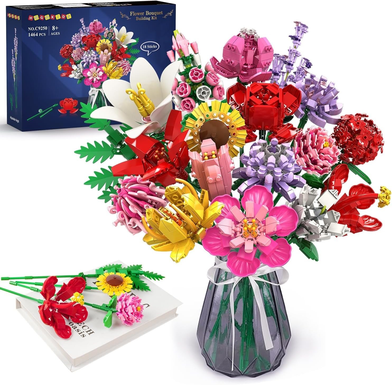 Elegant 1461PCS Artificial Flower Bouquet Set – Perfect DIY Gift for Loved Ones