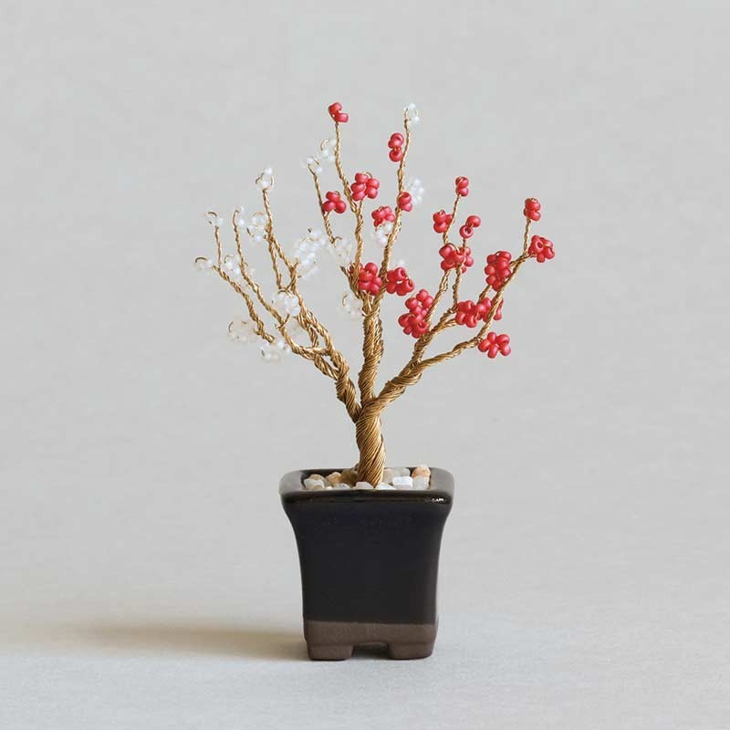 Zen Bonsai PLUM Wire Art Kit Japanese DIY Beaded Tree Home Decor Gift NEW JAPAN