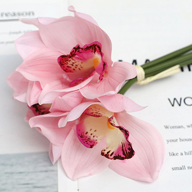 1PC 4 Heads Artificial Flower Moth Orchid Butterfly Bouquet Wedding Home Decor