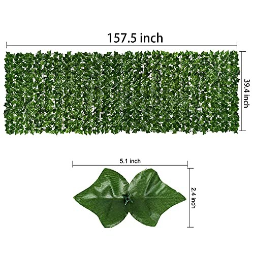 Artificial Ivy Privacy Fence, 157.5x39in Artificial Hedges 157.5*39.4inch