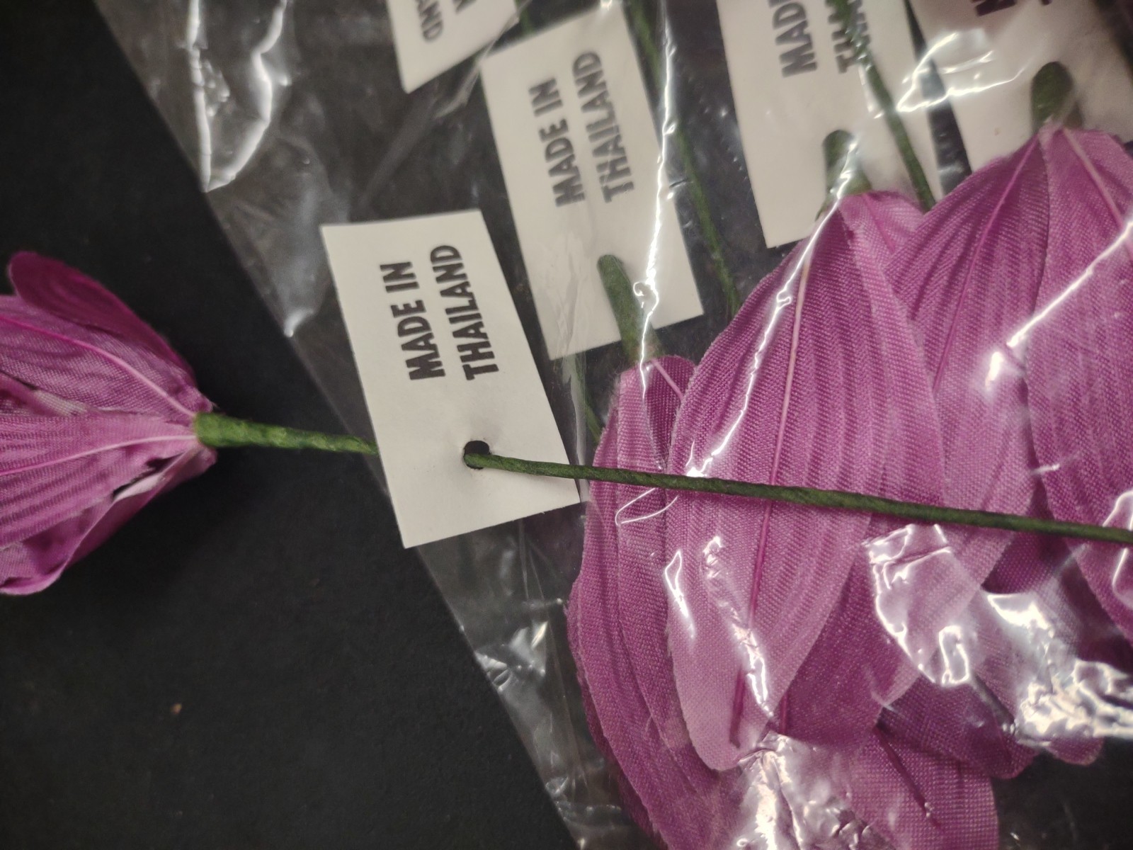 12 Stems 1970s Vintage Silk Orchids, 9″ Cymbidium Orchid Flower Pick Plum Purple