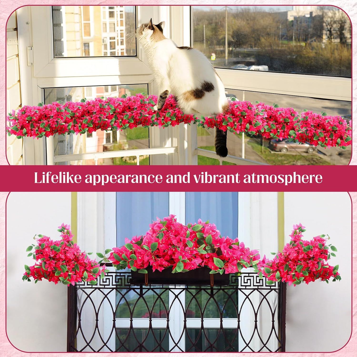 30 Pcs Faux Bougainvillea Silk Flowers for Indoor/Outdoor Wedding Decor