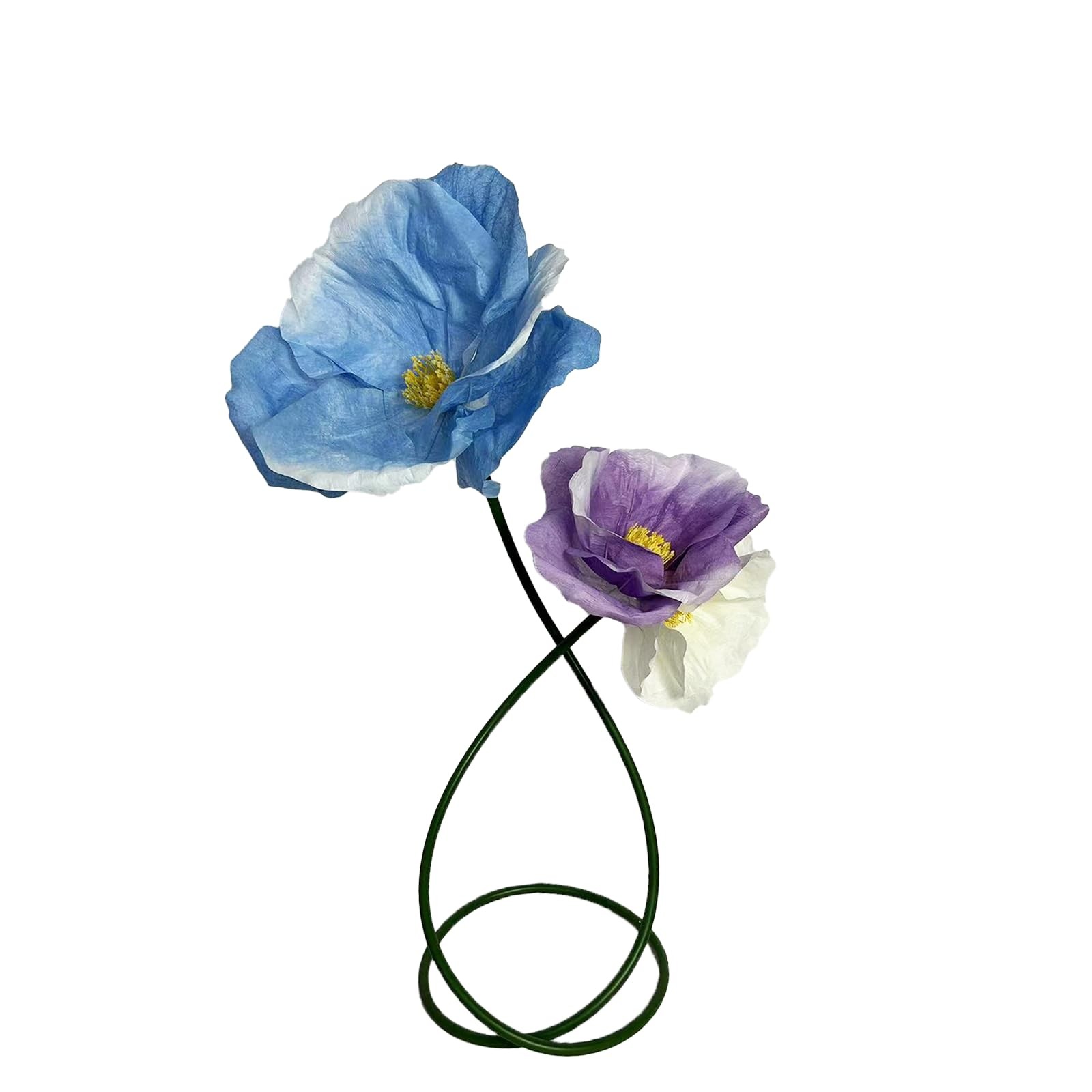 Blue Purple White Artificial Faux Flower Set Outdoor/Indoor Decor – 3D Waterp…