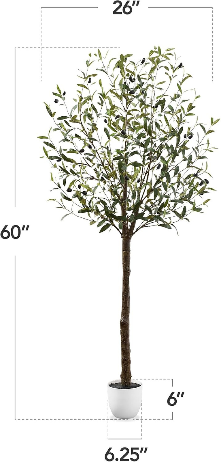 5Ft Artificial Olive Tree, Lifelike Faux Tree W/Planter Pot, Indoor Home Office