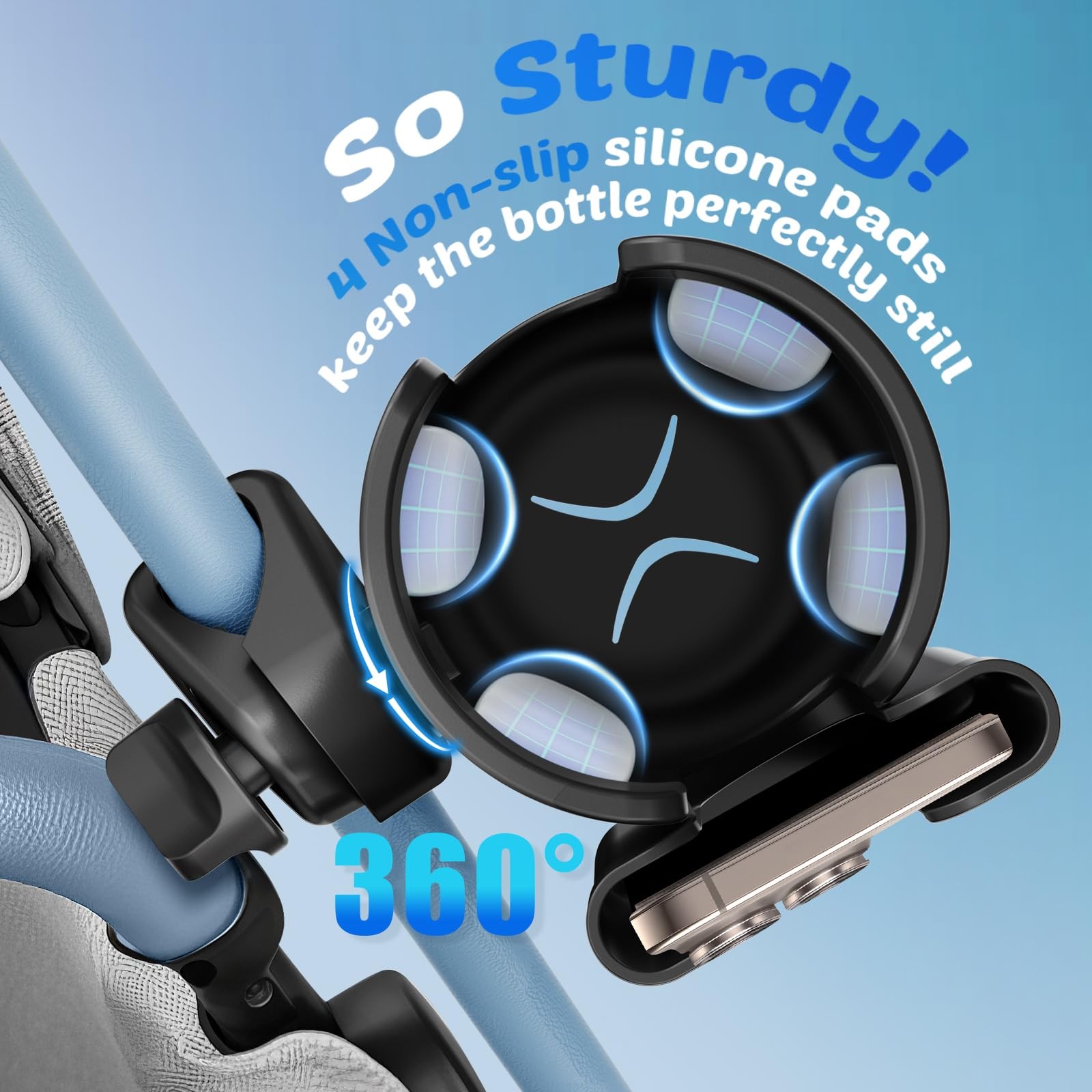 Cup Holder for Walker: Stroller 1 Count (Pack of 1), Black