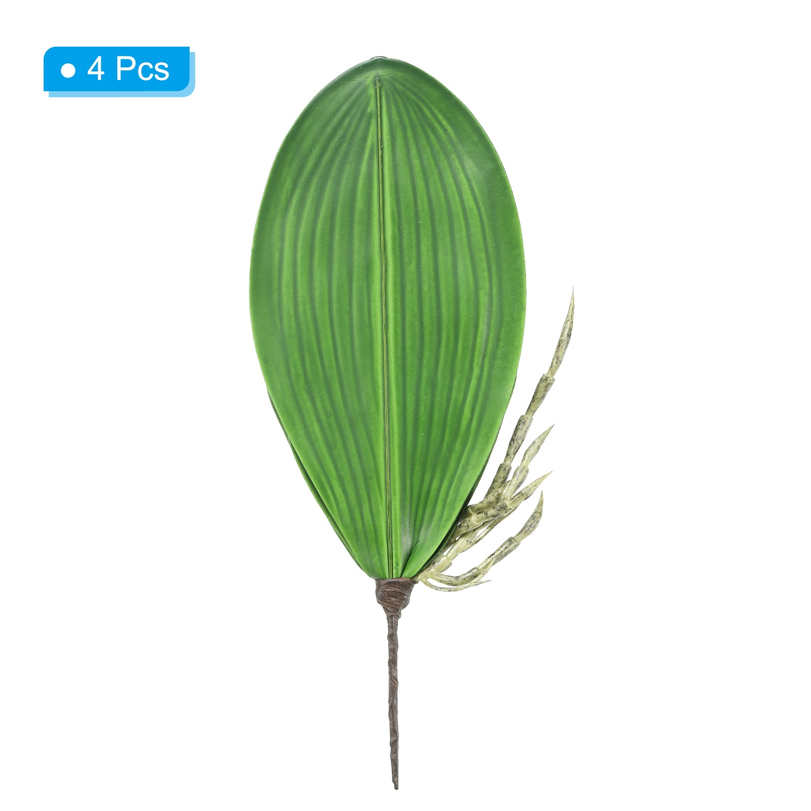 4 Pcs 6.9 Inch Faux Orchid Leaves 5 Petals Artificial Leaf with Stems