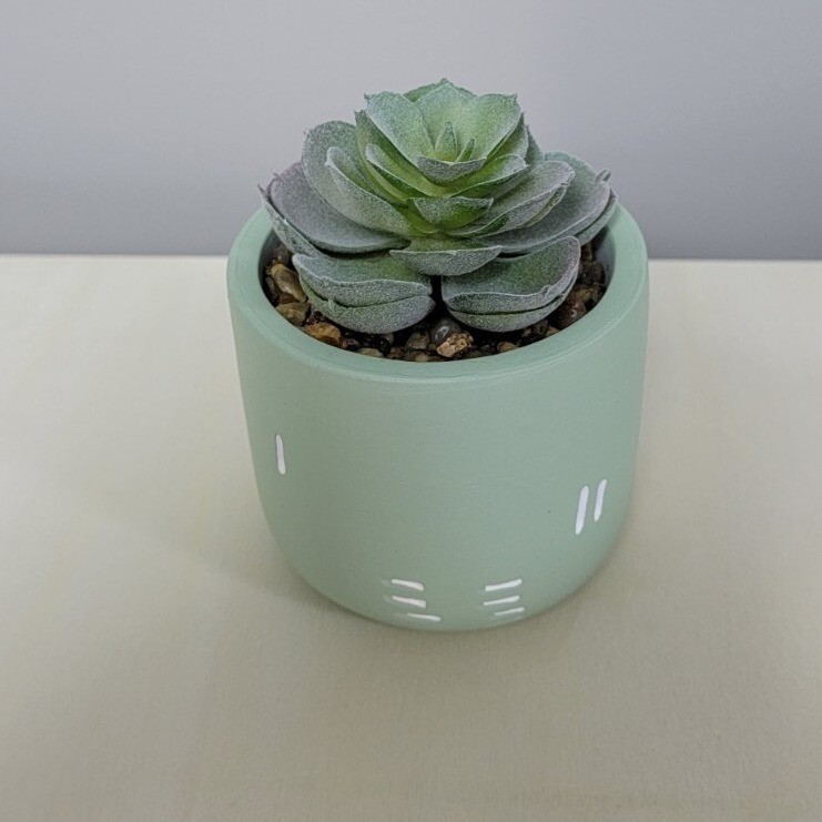 DerRose 4 Pack Artificial Succulents in Sage Green Ceramic Pots Faux Mini Plants