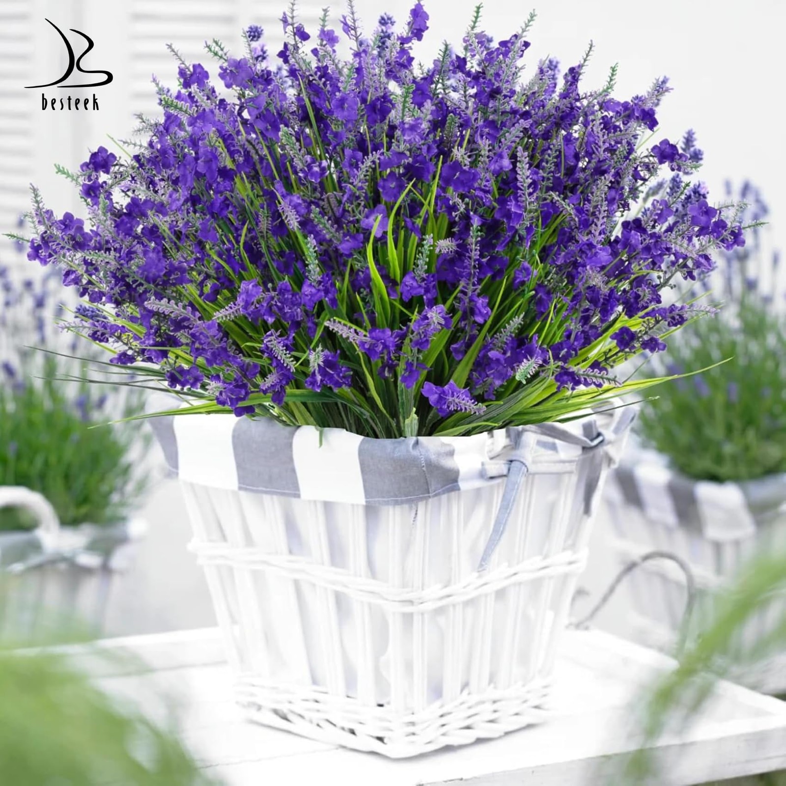 20 Bundles Artificial Lavender Flowers for Outdoors Silk Flowers Faux Plants …