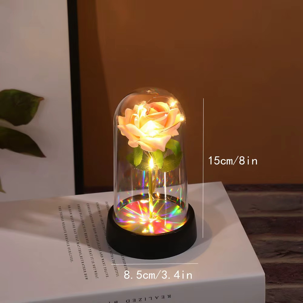 Beauty and The Beast Rose LED Enchanted Galaxy Rose Eternal Flower Lighted Décor