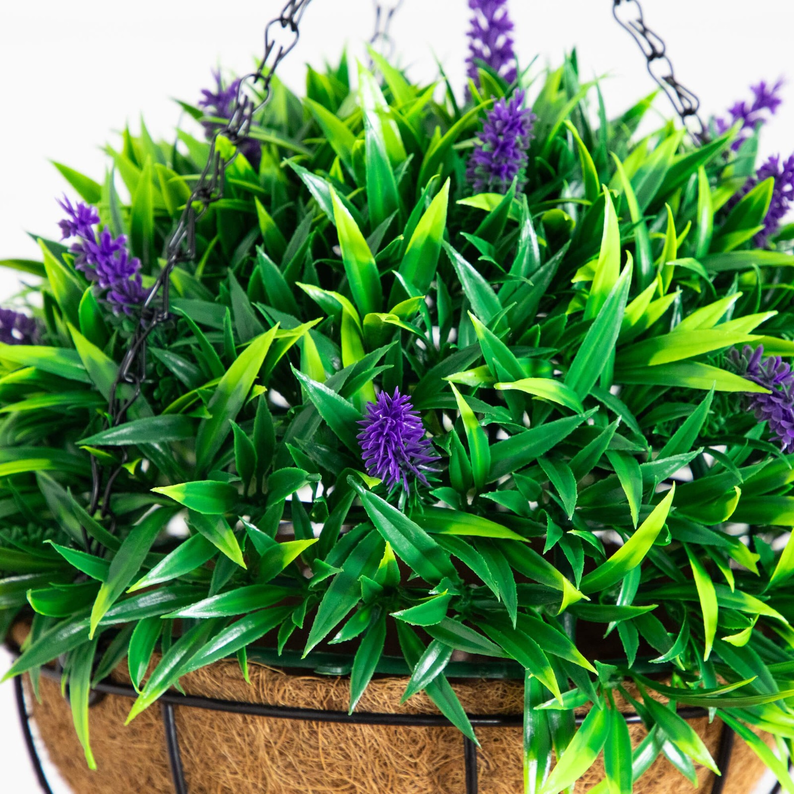 Nearly Natural 18″ UV Resistant Artificial Lavender Hanging Basket