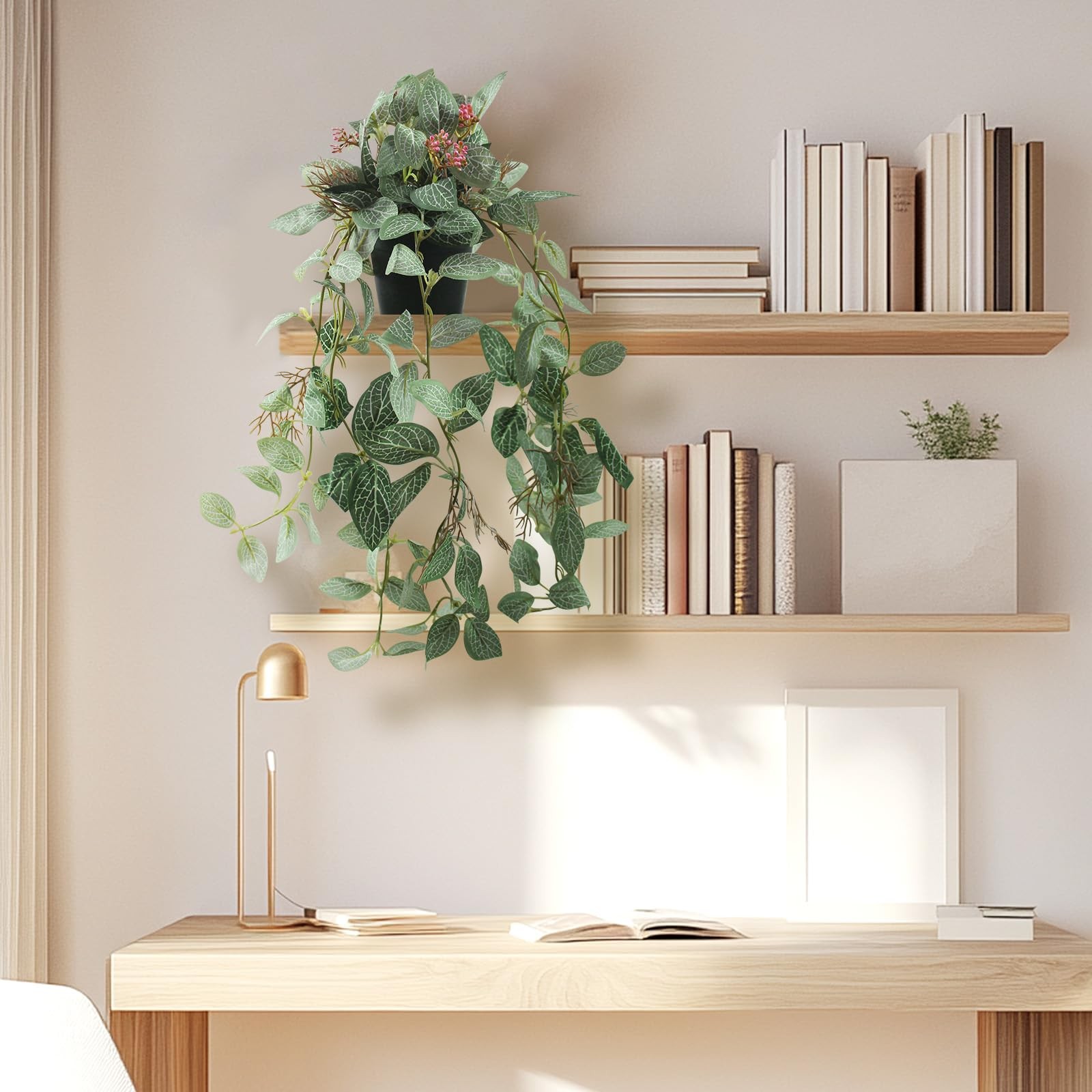 Artificial Hanging Ivy Plants Realistic 3D Watermelon Texture with Flower Bud…