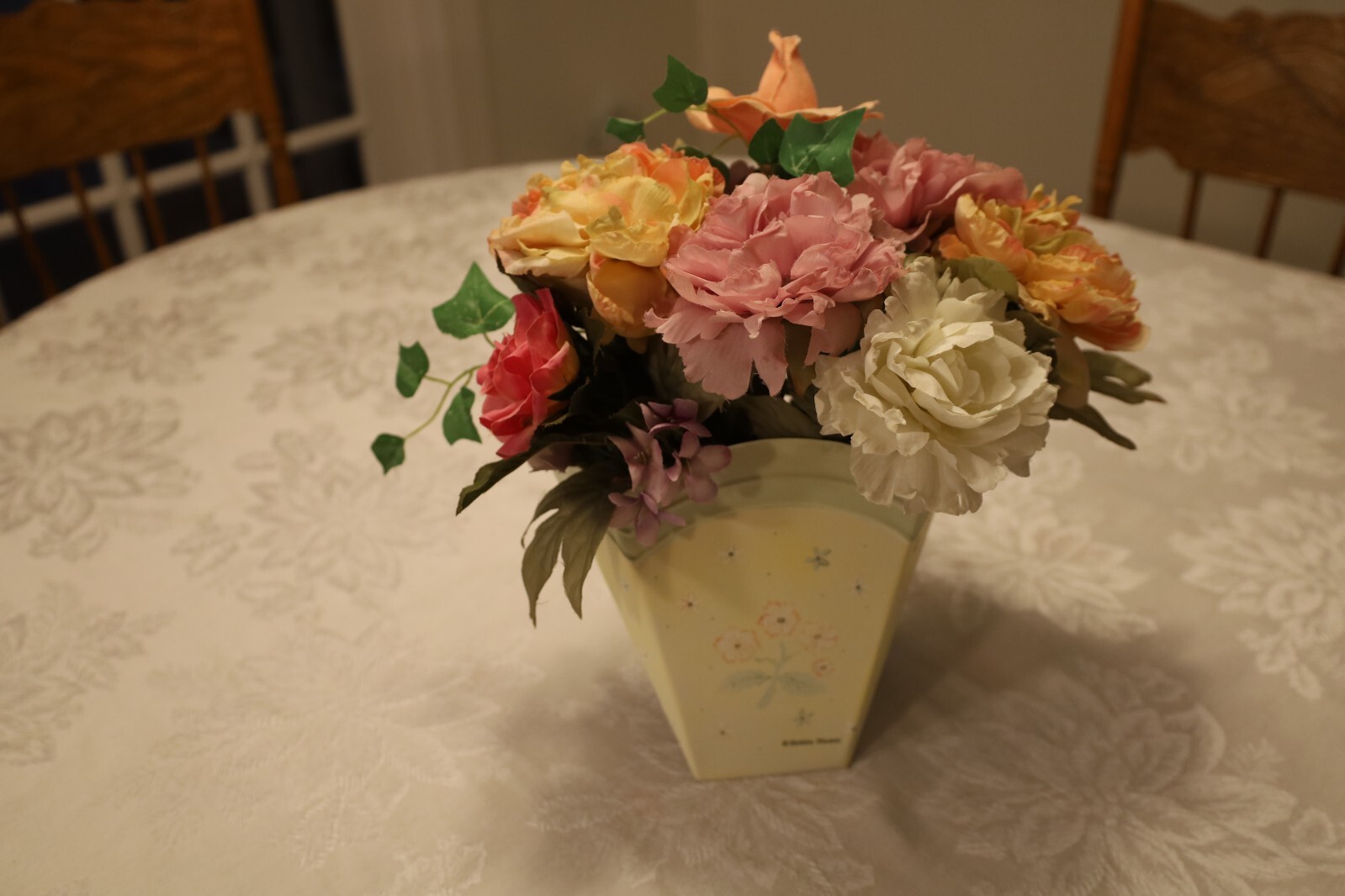 Spring Floral Silk Flower Arrangement for Door Hanger or Wall or Office Cubicle