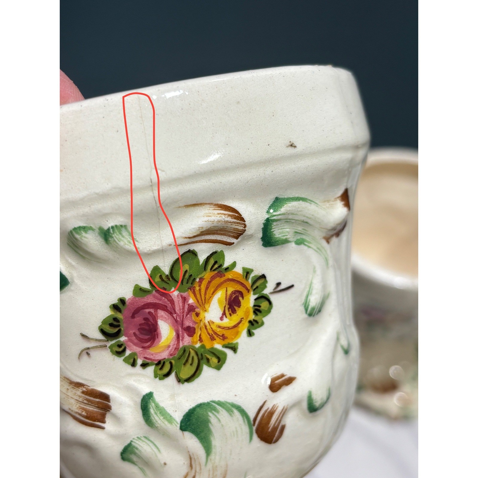 Vintage Capodimonte Italy Porcelain Lidded Urns Floral Bouquet Roses Set of 2