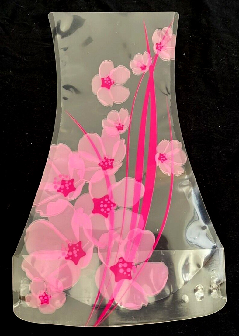NEW 60 LARGE FOLDING PLASTIC VASES WHOLESALE TRANSPARENT ASSORTED/PATTERNS CLEAR