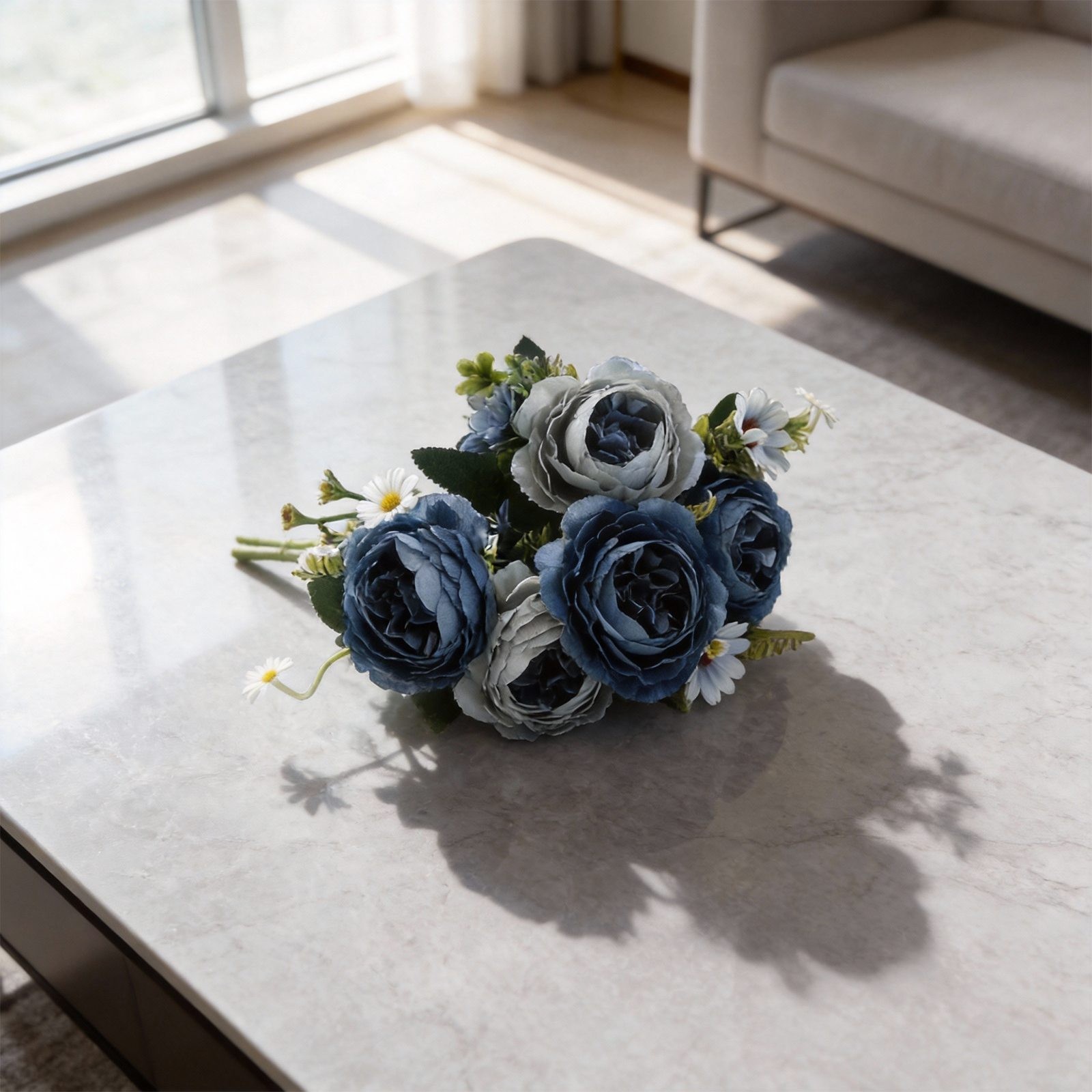 Elegant Faux Floral Bouquet Peony Rose Arrangement for Stylish Centerpieces