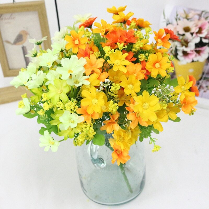 US 4/10pcs Artificial Daisy Improve Home Style Faux Flower Decorate Garden Gifts