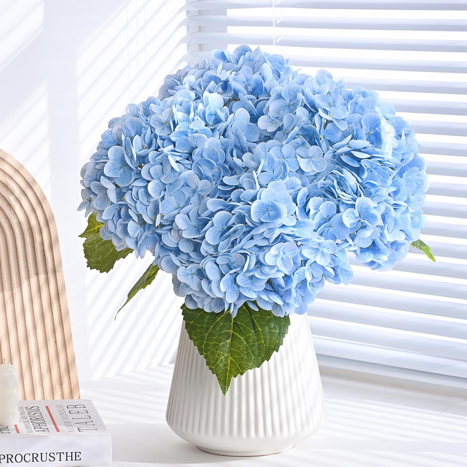 3Pcs 21in Hydrangea Artificial Flowers, Latex Real Touch Hydrangeas Lifelike …