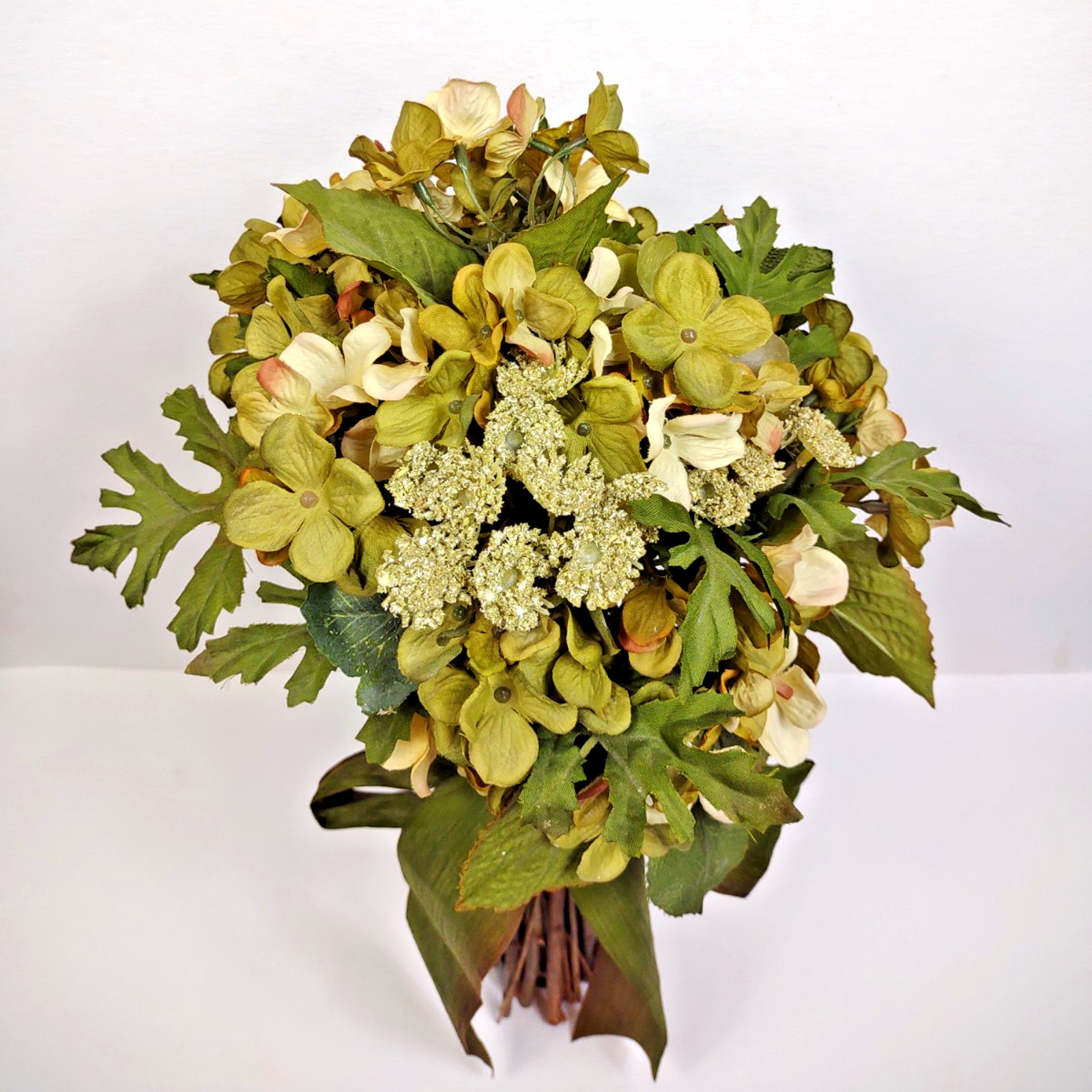 Preserved Decorative Realtouch Hydrangea Standing Topiary Plant 17″ Greenery