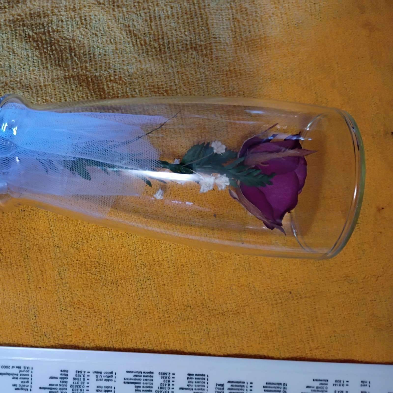 Beautiful Vintage Preserved Flowers Handmade Real Rose Sealed Glass
