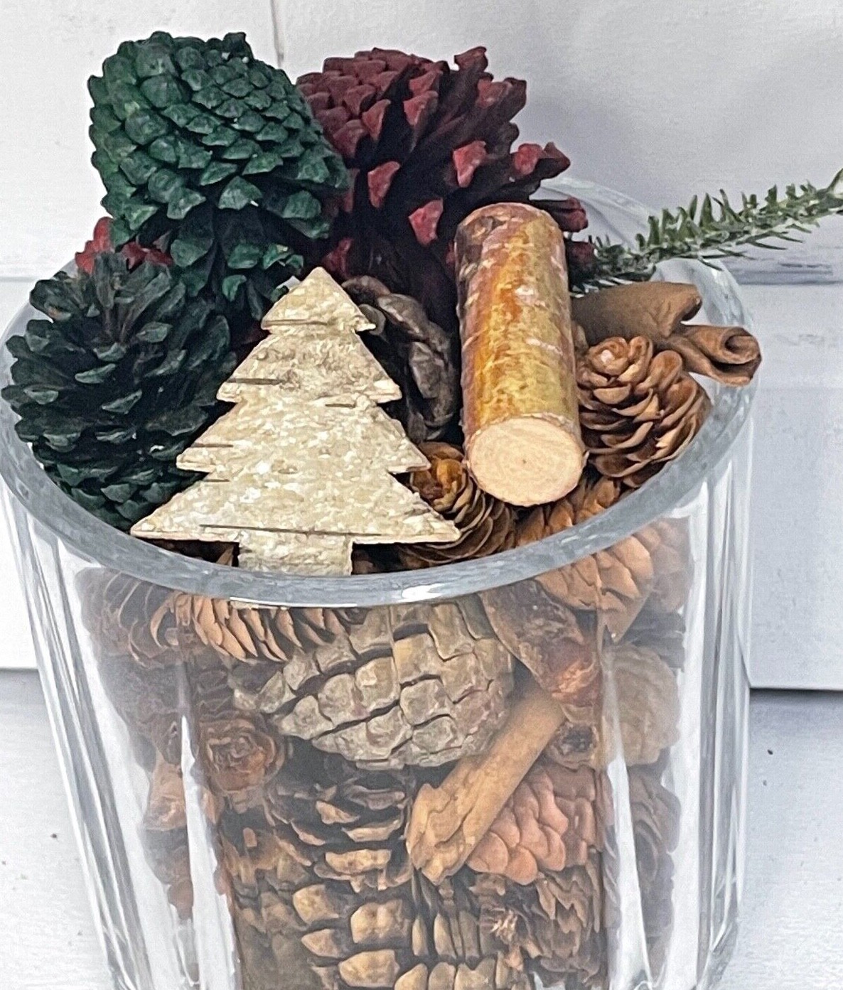 12 oz BOWL FILLERS Pinecones Cinnamon Wood Brown Green Red Rustic Fall Christmas