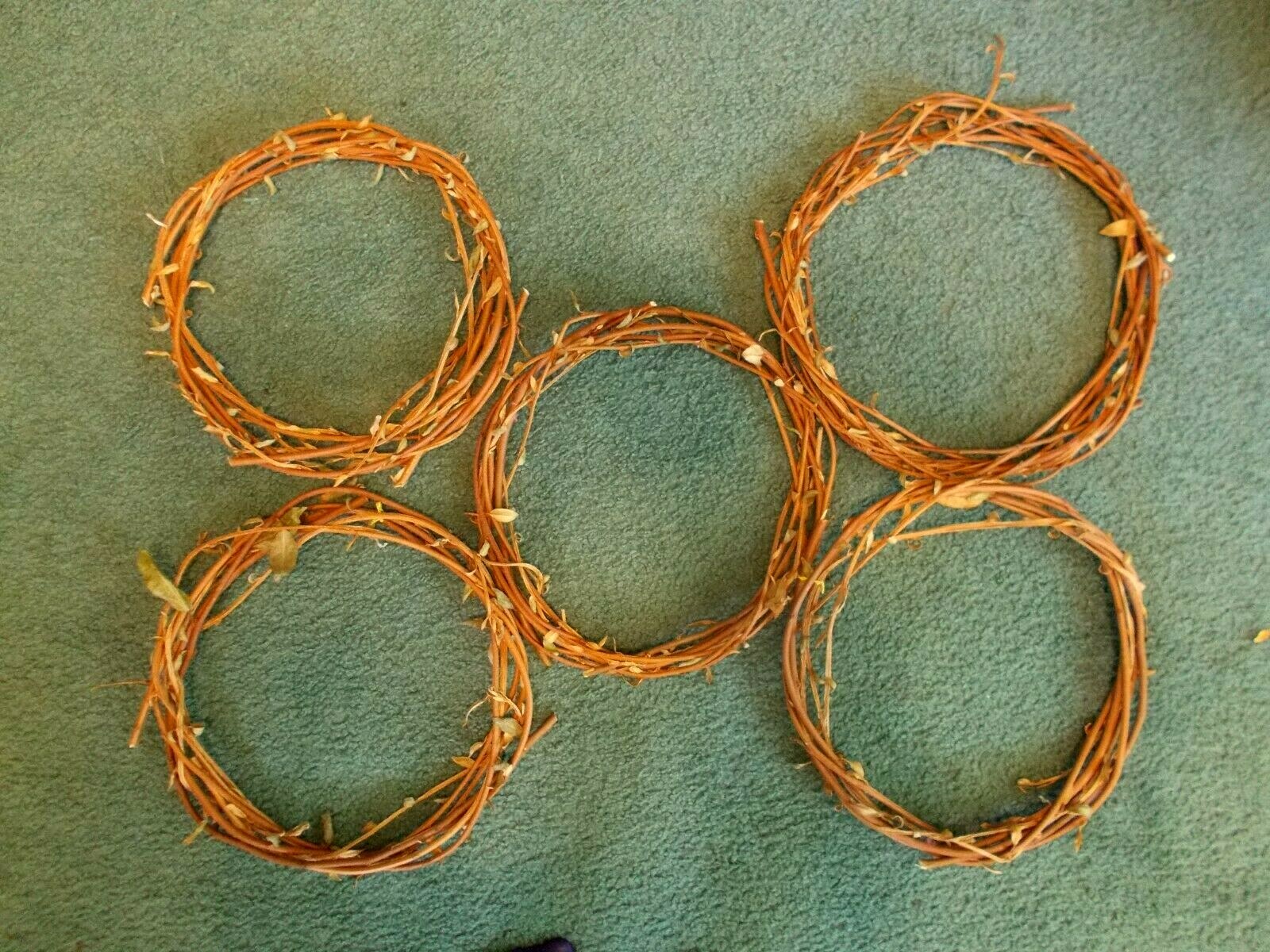 5 13″ Plain Natural Handmade Vine Wreaths Country Decor Rustic Organic