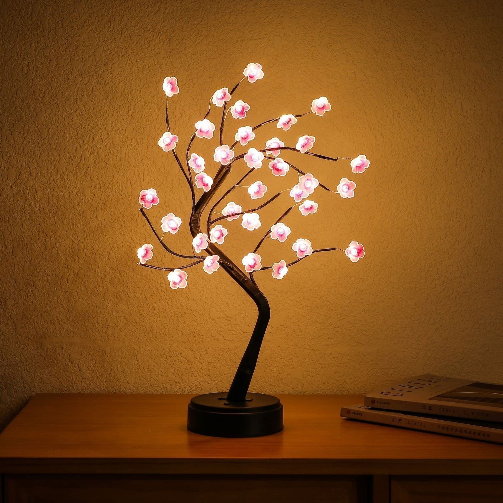 Cherry Blossom Tree Lamp, 18inch 36 Bonsai Tree Lights, Battery/USB Operated …