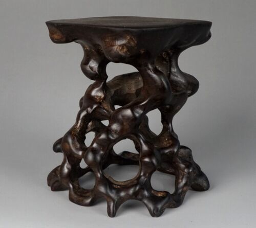 Ebony Wood Root Carved Display Rack Bonsai Curio Craft Collectables Base Decor