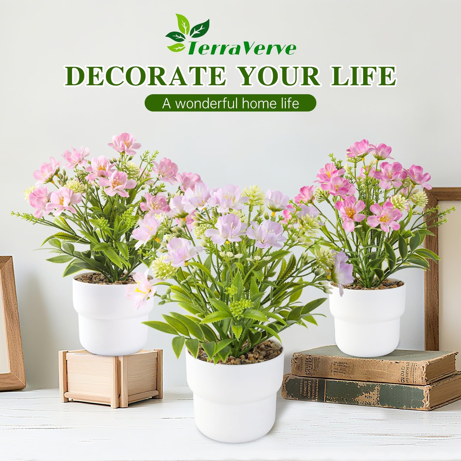 3-Piece Artificial Table Plant ， Lifelike Indoor Plants for Home, Office, Bed…