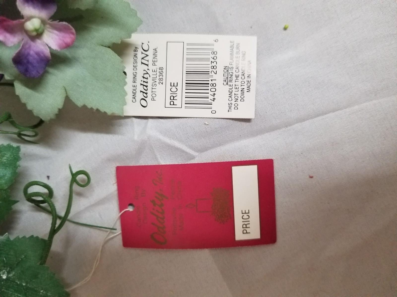 2 Vintage Purple Hydrangeas And Berries 1 Inch Candle Rings NWT From Oddities…
