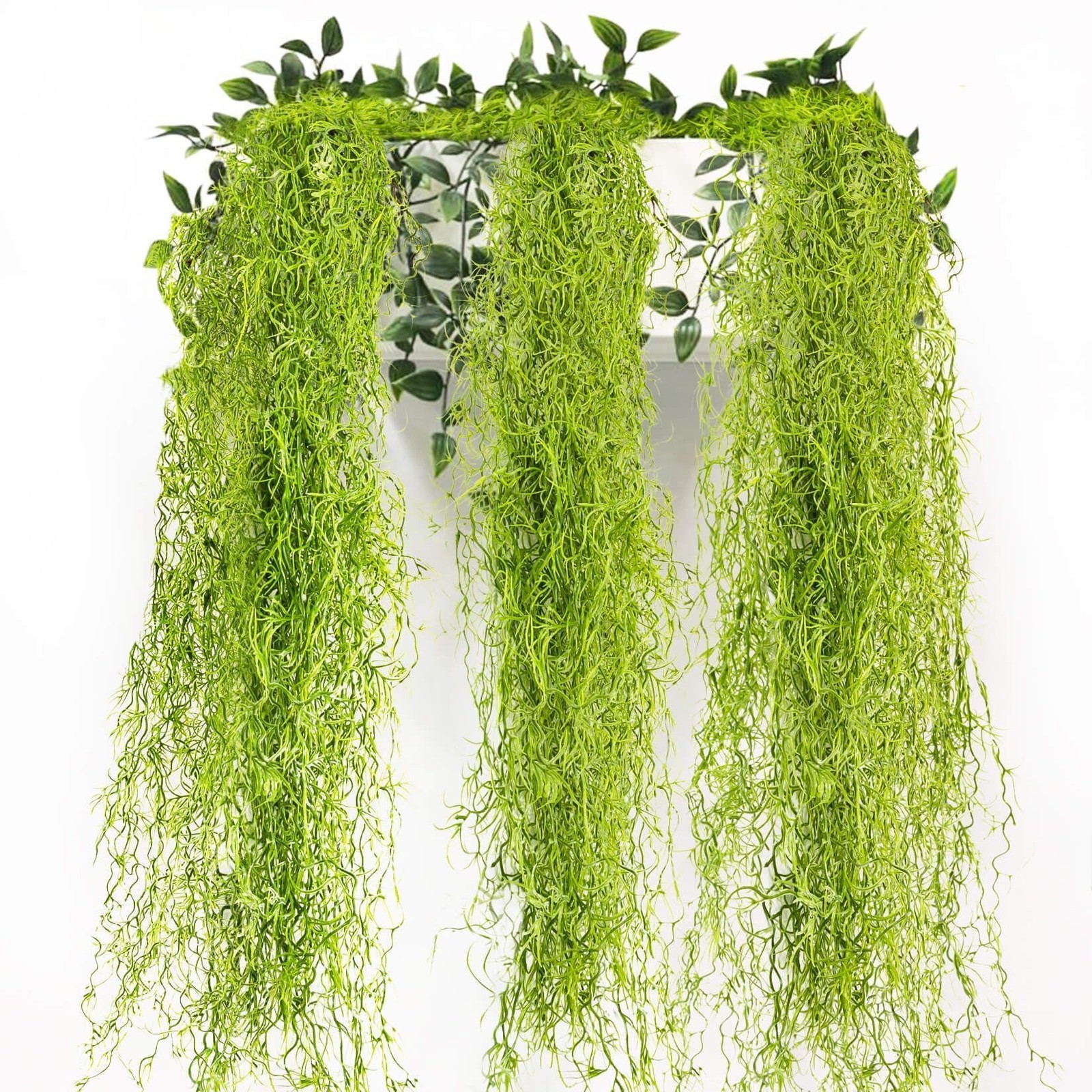 Faux Spanish Moss – Artificial Hanging Moss Bulk for Plants 3PCS Fake Green-2