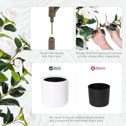 11in White Camellia Tree with 47″ Artificial Tree – 3ft 11in
