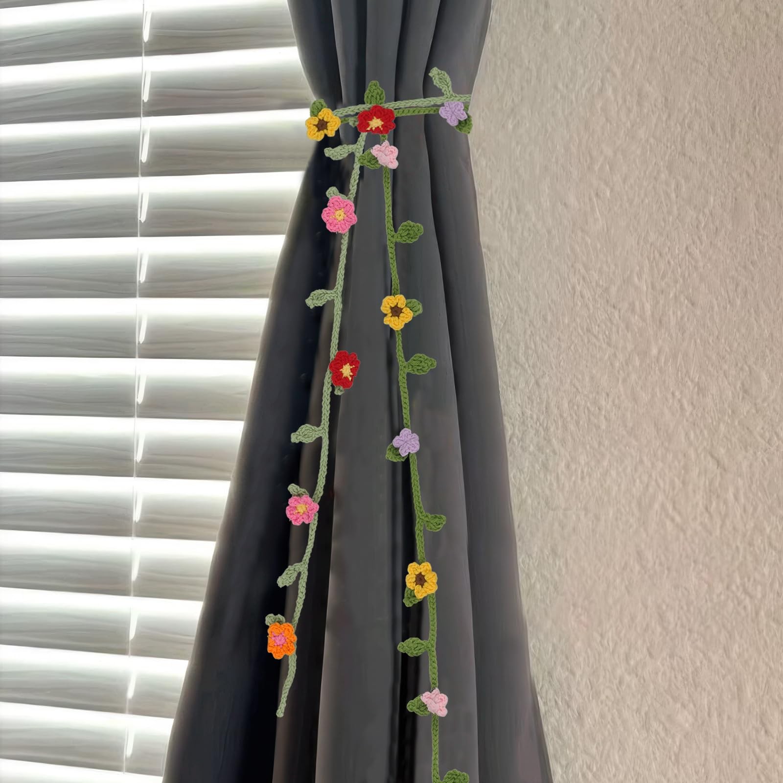 2 Pcs Crochet Flowers Hanging Plant Daisy Sunflower for Accessories Car Flowe…