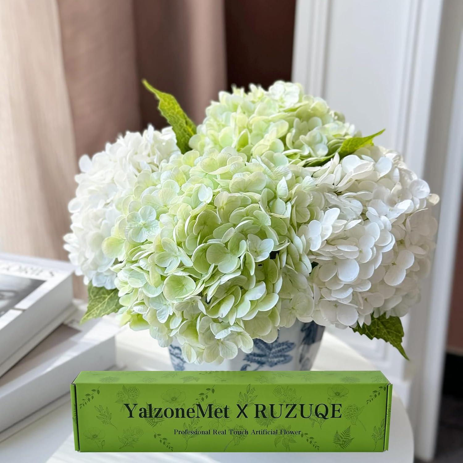 Lifelike Artificial Hydrangea Flowers – 4 Pcs for Home & Wedding Decor