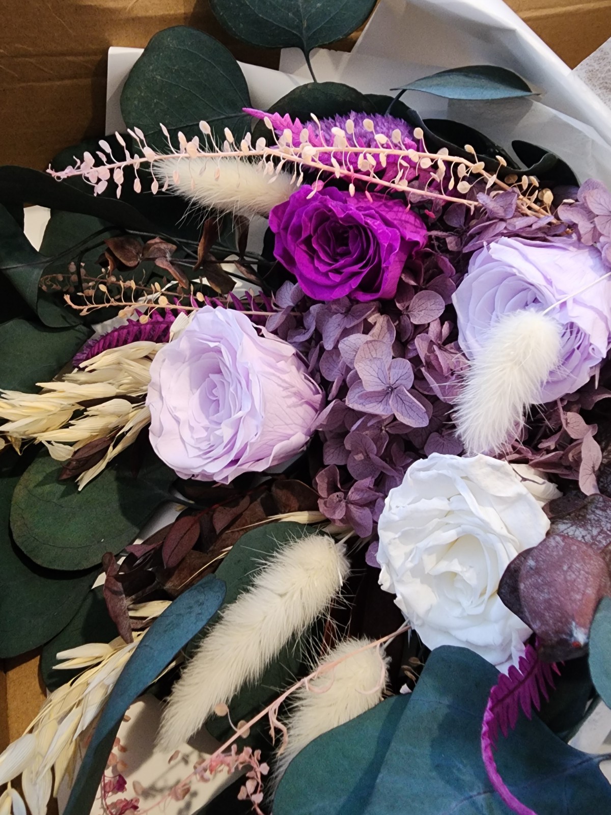 Preserved Flowers Bouquet Purple Rose Bouquet Gift for Women
