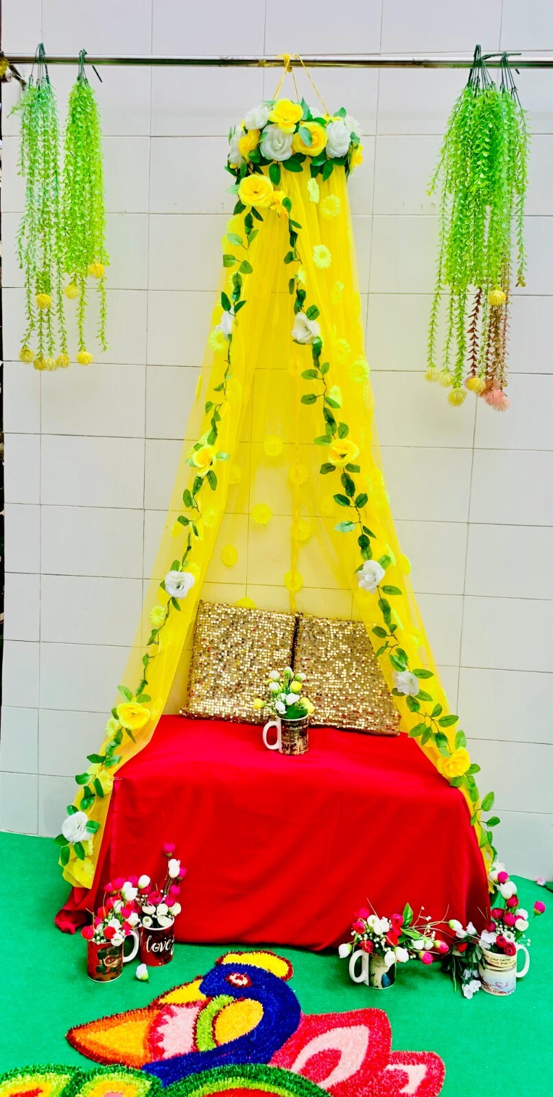 Haldi Canopy Decor Curtain For Decoration Stage Backdrop NIkha Photo Prop Decor