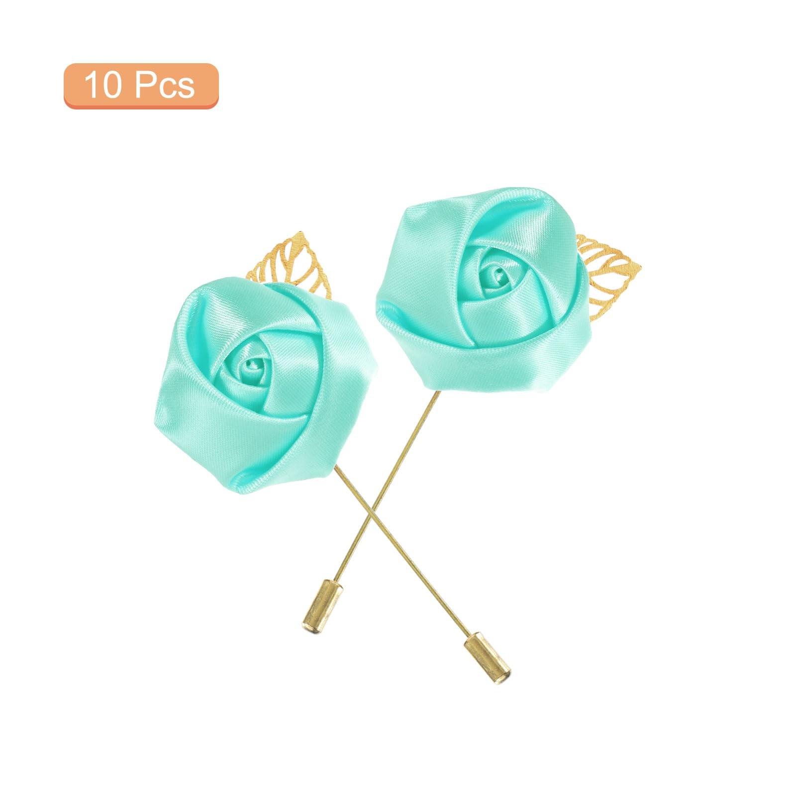 10 Pcs Groom Boutonnieres Rose Boutonnieres Pins 2″x3.5″ for Men Wedding Cere…