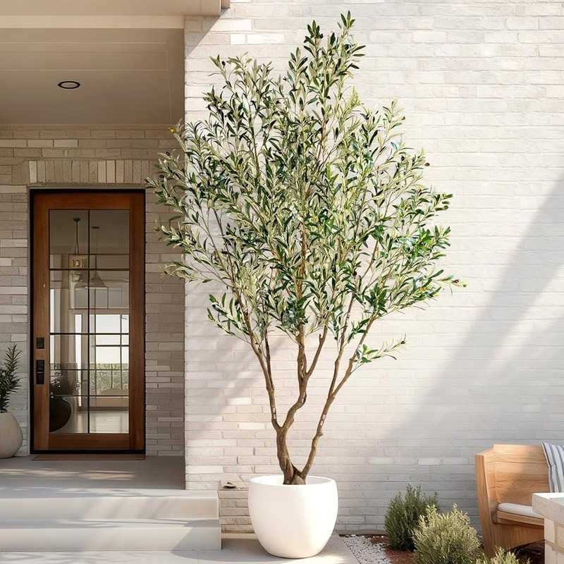 Realistic Faux Olive Tree Indoor W/ Weighted Pot Long Lasting Durable Decoration