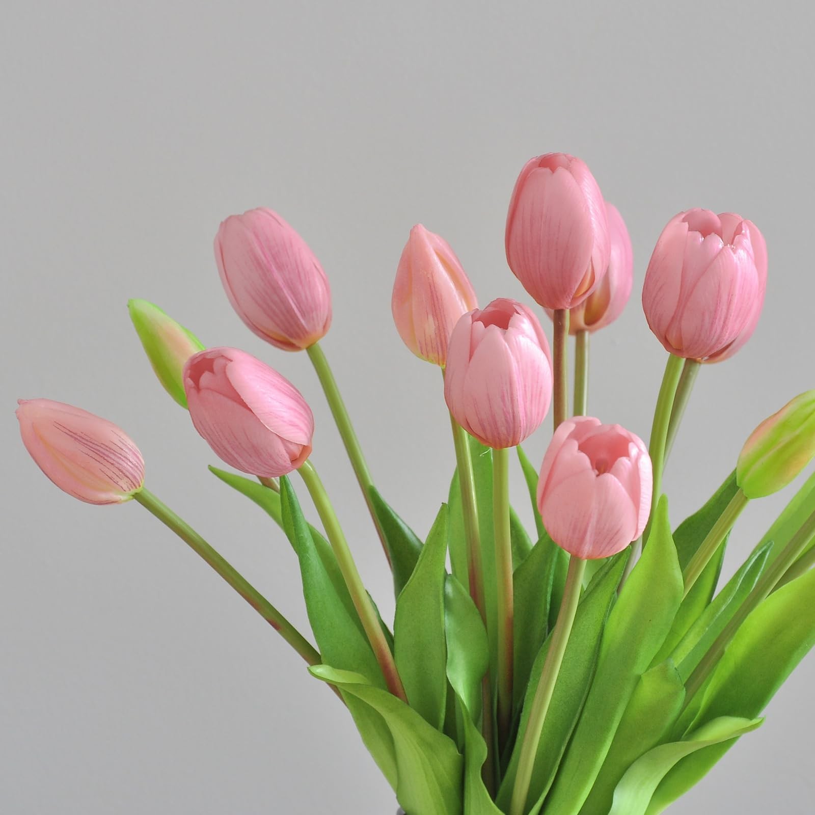 15pcs Artificial Tulip Flowers, Real Touch Latex Tulip Bouquets, Fake Tulip B…