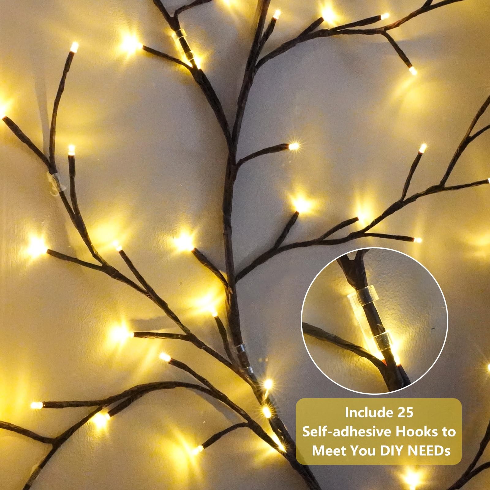 Willow Vine Wall Light 7.5FT LED Remote