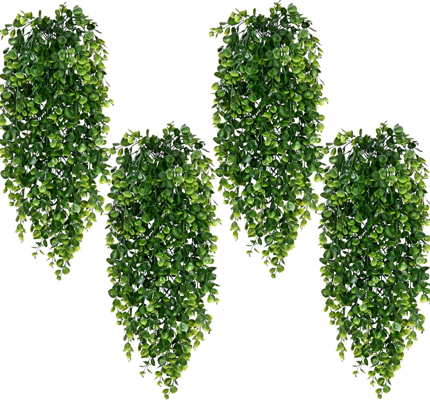 4Pcs Fake Hanging Plants 2.7ft Fake Plants Eucalyptus Leaves UV Resistant Fake
