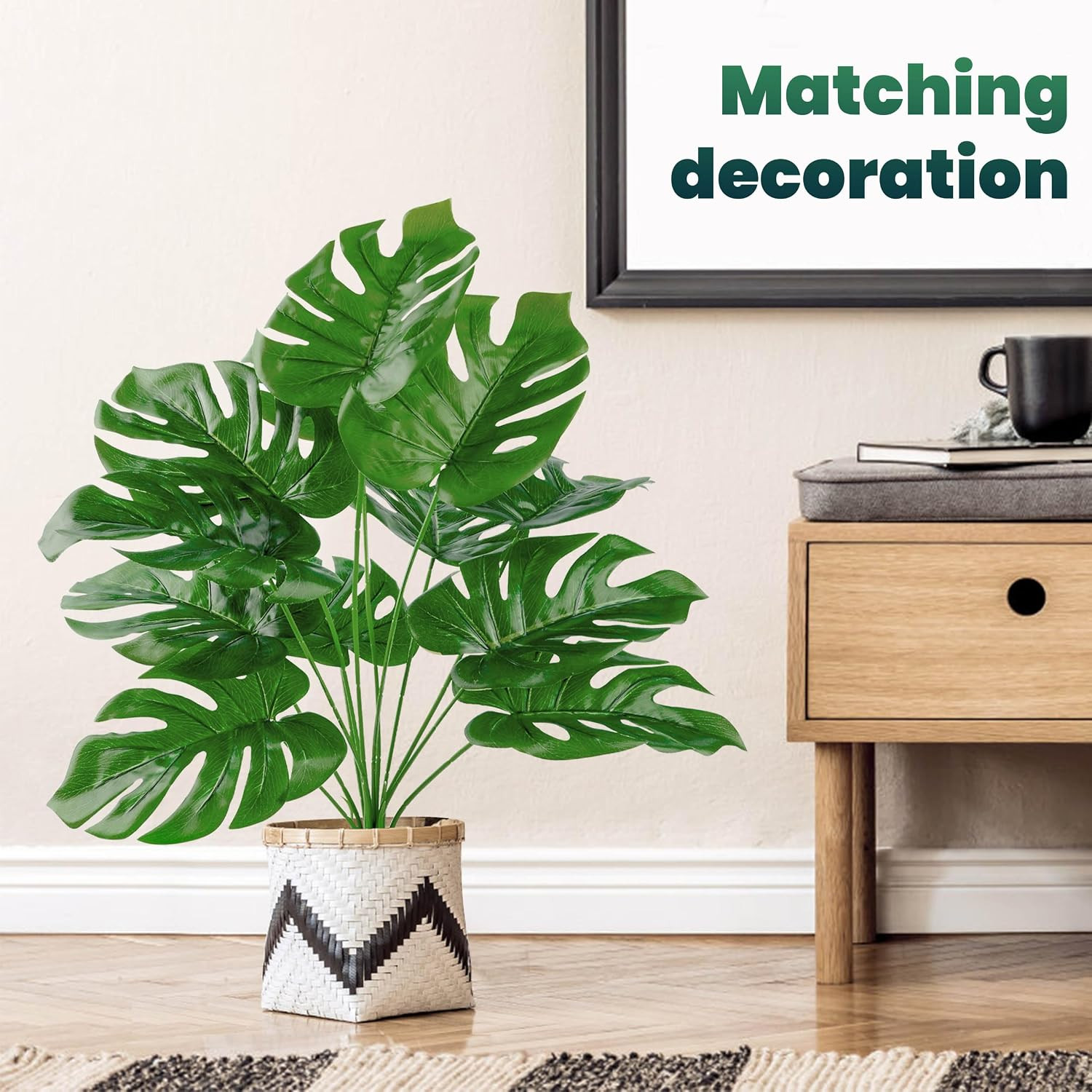 28″ 2Pack Large Fake Plants Artificial Palm Tree in Pot for Indoor and Outdoor H