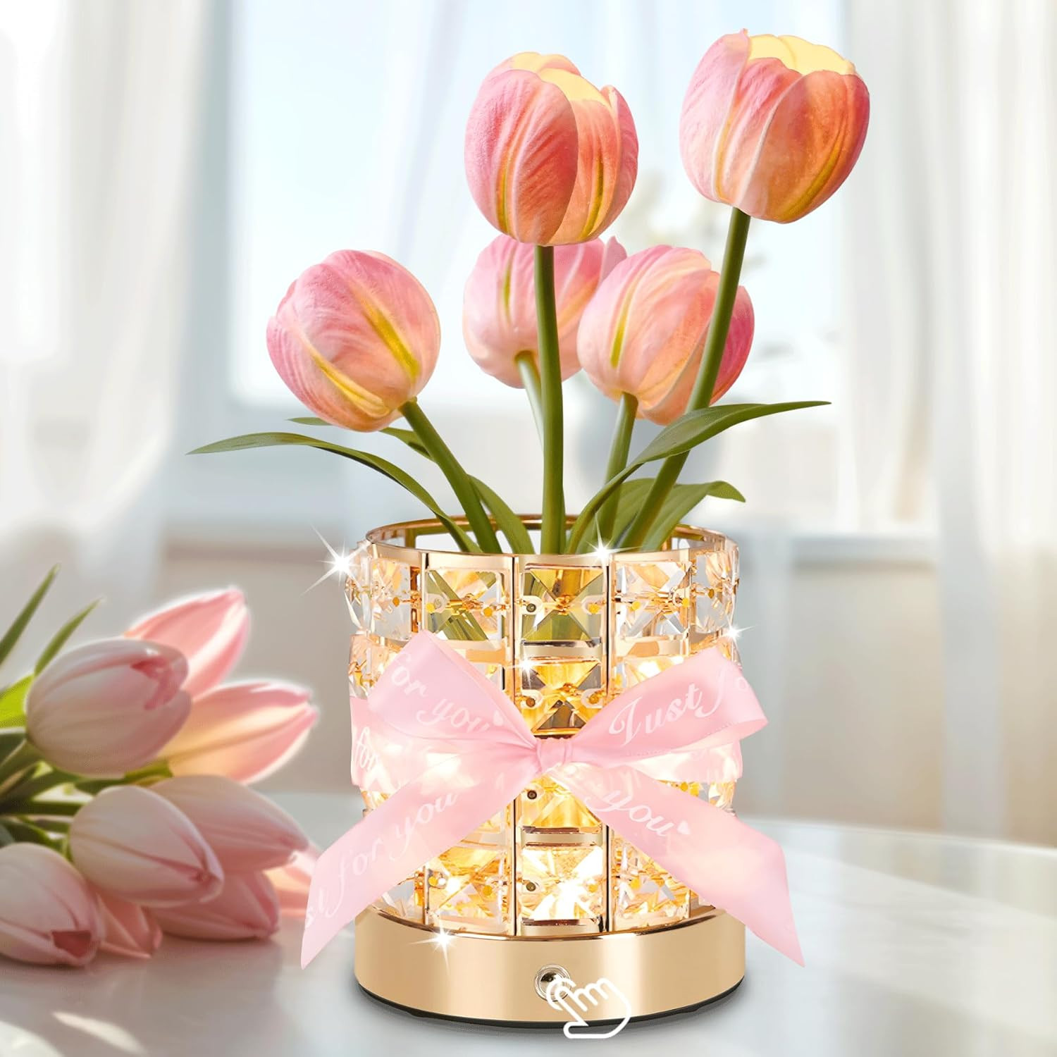 Tulip Flower Lamp, Valentine’s Day Gifts for Women, Romantic Home Decor Flower G