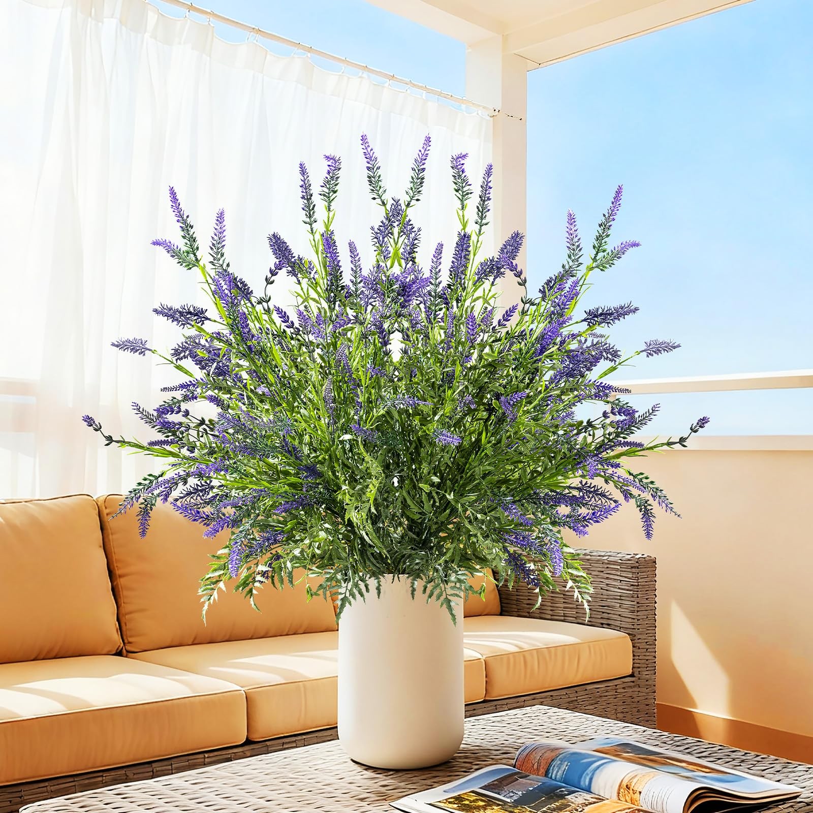 2 Bundles Artificial Lavender Flower Artificial Greenery Stems Fake Lavender …