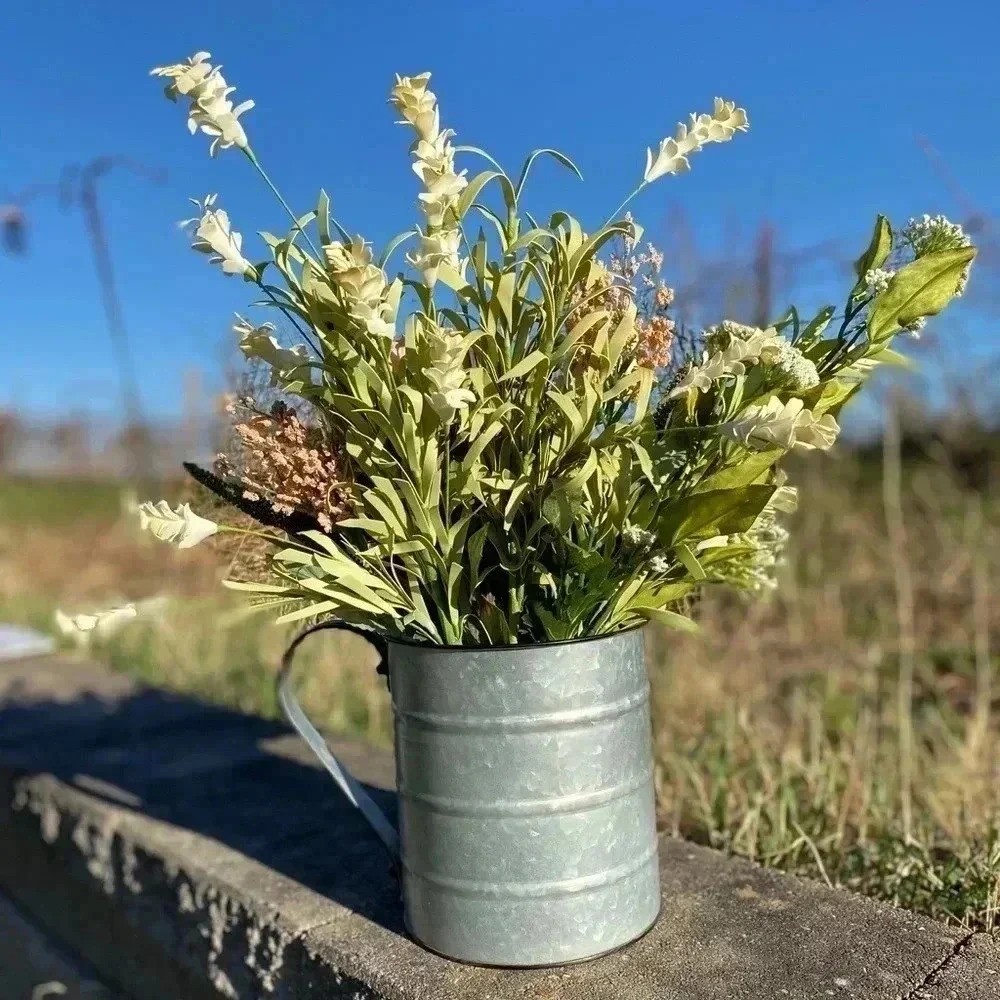 NEW Southern Sunflower farmhouse floral arrangement in galvanized container
