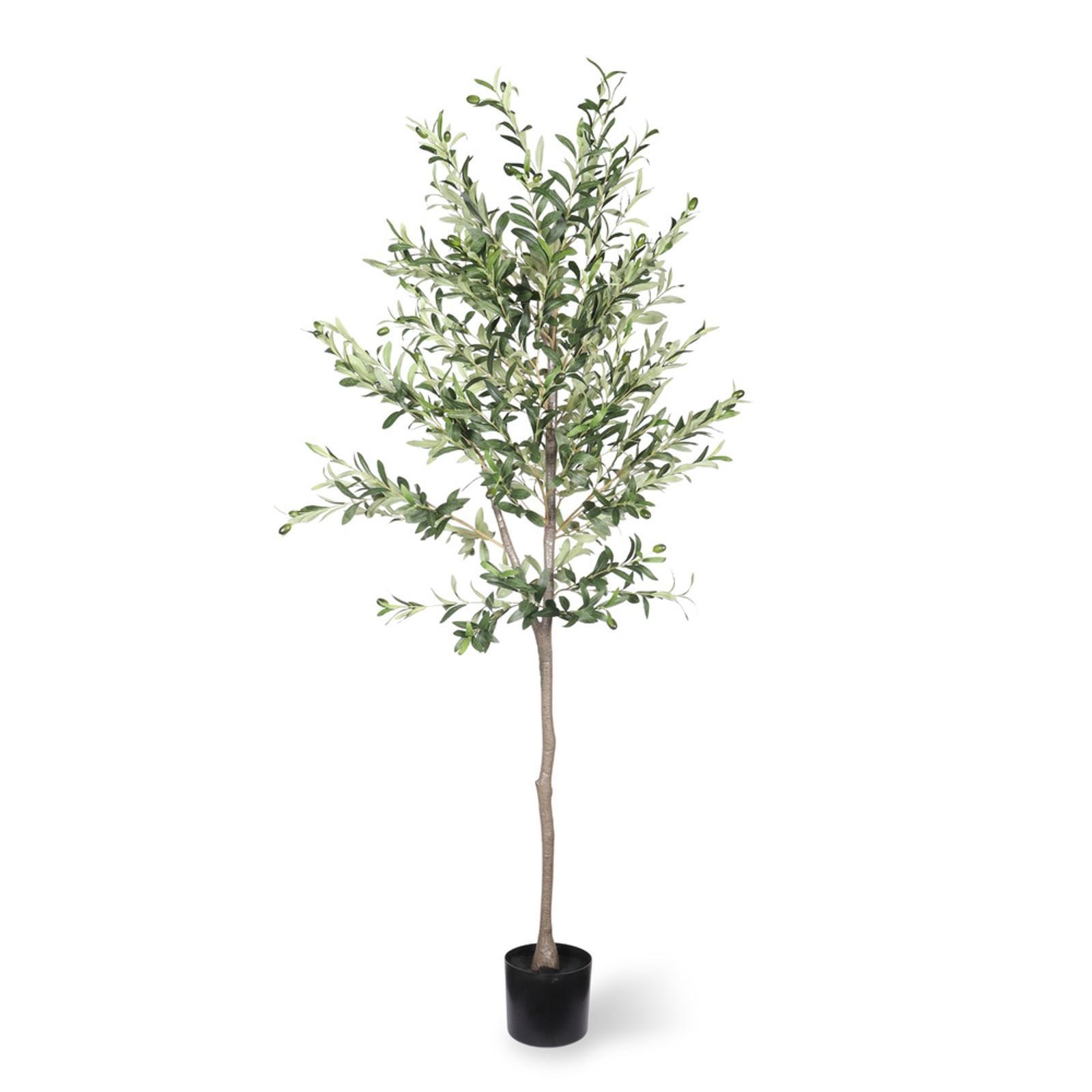 6ft Artificial Olive Tree Black Plastic Pot Artificial Plants Decoration Faux